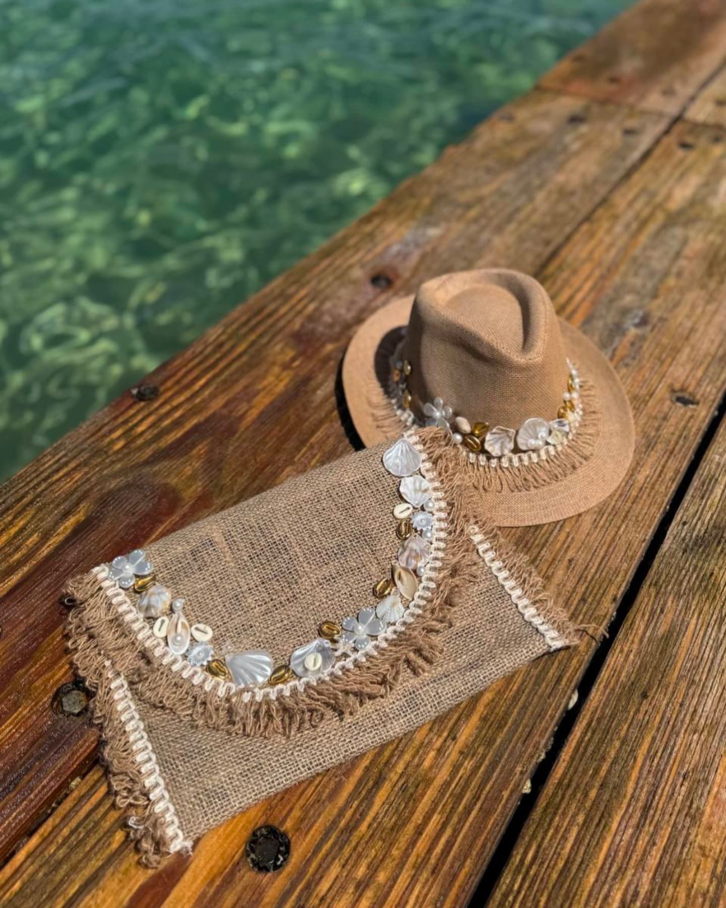 Coastal Charm Hand-Embellished Clutch